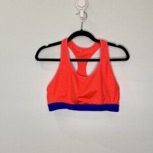 Champion Women Orange Blue Power Core Light Support Sports Bra Size XL